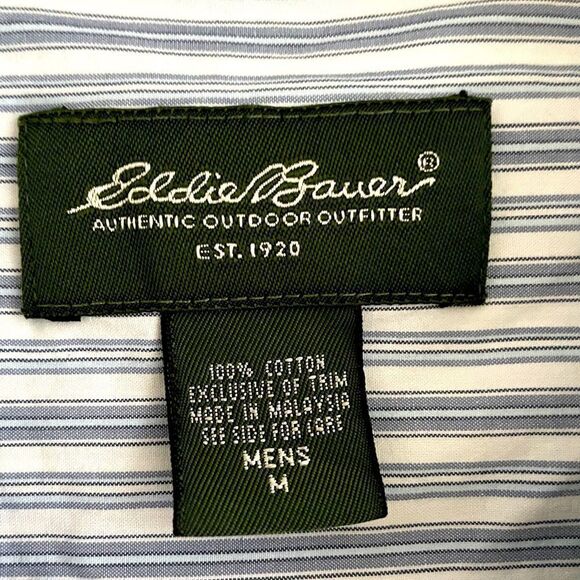 Eddie Bauer Mens Cotton Striped Button Down Shirt Size Medium - Picture 3 of 6